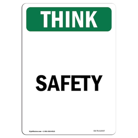OSHA THINK Sign, Safety, 24in X 18in Decal